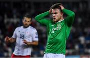 12 October 2019; Aaron Connolly of Republic of Ireland reacts after a missed opportunity on goal during the UEFA EURO2020 Qualifier match between Georgia and Republic of Ireland at the Boris Paichadze Erovnuli Stadium in Tbilisi, Georgia. Photo by Stephen McCarthy/Sportsfile