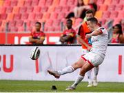 12 October 2019; John Cooney of Ulster kicks during the Guinness PRO14 Round 3 match between Isuzu Southern Kings and Ulster at Nelson Mandela Bay Stadium in Port Elizabeth, South Africa. Photo by Michael Sheehan/Sportsfile