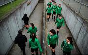 12 October 2019; Peamount United players head out to the pitch to warm up ahead of the Só Hotels Women’s National League match between Peamount United and Shelbourne at PRL Park, Greenogue, Co. Dublin. Photo by Sam Barnes/Sportsfile