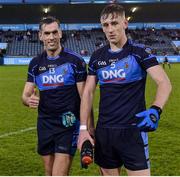 12 October 2019; Niall Coakley, left, and Tom Lahiff of St Judes after the Dublin County Senior Club Football Championship Quarter-Final match between St Judes and St Vincents at Parnell Park in Dublin. Photo by Matt Browne/Sportsfile