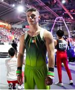12 October 2019; Rhys McClenaghan of Ireland before competing in the pommel-horse final during the 49th FIG Artistic Gymnastics World Championships at Stuttgart in Germany. Photo by Ricardo Bufolin/Sportsfile