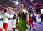 12 October 2019; Rhys McClenaghan of Ireland before competing in the pommel-horse final during the 49th FIG Artistic Gymnastics World Championships at Stuttgart in Germany. Photo by Ricardo Bufolin/Sportsfile