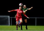 12 October 2019; Lucy McCarten of Peamount United in action against Jess Ziu of Shelbourne during the Só Hotels Women’s National League match between Peamount United and Shelbourne at PRL Park, Greenogue, Co. Dublin. Photo by Sam Barnes/Sportsfile