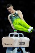12 October 2019; Rhys McClenaghan of Ireland competing in the pommel-horse final during the 49th FIG Artistic Gymnastics World Championships at Stuttgart in Germany. Photo by Ricardo Bufolin/Sportsfile