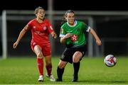 12 October 2019; Lucy McCarten of Peamount United in action against Emily Whelan of Shelbourne during the Só Hotels Women’s National League match between Peamount United and Shelbourne at PRL Park, Greenogue, Co. Dublin. Photo by Sam Barnes/Sportsfile