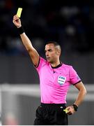 12 October 2019; Referee Marco Guida issues a yellow card during the UEFA EURO2020 Qualifier match between Georgia and Republic of Ireland at the Boris Paichadze Erovnuli Stadium in Tbilisi, Georgia. Photo by Stephen McCarthy/Sportsfile