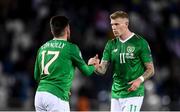 12 October 2019; James McClean, right, and Aaron Connolly of Republic of Ireland following the UEFA EURO2020 Qualifier match between Georgia and Republic of Ireland at the Boris Paichadze Erovnuli Stadium in Tbilisi, Georgia. Photo by Stephen McCarthy/Sportsfile