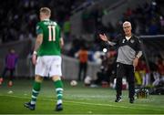 12 October 2019; Republic of Ireland manager Mick McCarthy and James McClean during the UEFA EURO2020 Qualifier match between Georgia and Republic of Ireland at the Boris Paichadze Erovnuli Stadium in Tbilisi, Georgia. Photo by Stephen McCarthy/Sportsfile