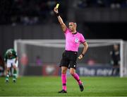 12 October 2019; Referee Marco Guida issues a yellow card during the UEFA EURO2020 Qualifier match between Georgia and Republic of Ireland at the Boris Paichadze Erovnuli Stadium in Tbilisi, Georgia. Photo by Stephen McCarthy/Sportsfile