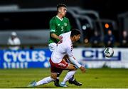 11 October 2019; Oisin McEntee of Republic of Ireland is tackled by Ahmed Daghim of Denmark during the Under-19 International Friendly match between Republic of Ireland and Denmark at The Showgrounds in Sligo. Photo by Sam Barnes/Sportsfile