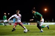 11 October 2019; Armstrong Oko-Flex of Republic of Ireland in action against Alexander Hjaelmhof of Denmark during the Under-19 International Friendly match between Republic of Ireland and Denmark at The Showgrounds in Sligo. Photo by Sam Barnes/Sportsfile