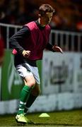 11 October 2019; Harvey Neville of Republic of Ireland warms up during the Under-19 International Friendly match between Republic of Ireland and Denmark at The Showgrounds in Sligo. Photo by Sam Barnes/Sportsfile