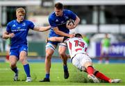13 October 2019; Jack Dunne of Leinster A is tackled by Ross Adair of Ulster A during the Celtic Cup Final match between Leinster A and Ulster A at Energia Park in Donnybrook, Dublin. Photo by Ramsey Cardy/Sportsfile