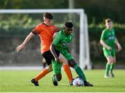 13 October 2019; Fontunatus Ankomah of Kerry in action against Colin Conroy of Bohemians during the SSE Airtricity League - U17 Mark Farren Cup Final match between Kerry and Bohemians at Mounthawk Park in Tralee, Kerry. Photo by Harry Murphy/Sportsfile