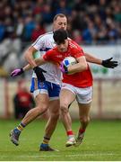 13 October 2019; Lee Brennan of Trillick in action against Ciaran Quinn of Errigal Ciaran during the Tyrone County Senior Club Football Championship Final match between Errigal Ciaran and Trillick at Healy Park in Omagh, Tyrone.. Photo by Oliver McVeigh/Sportsfile
