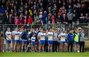 13 October 2019; The Errigal Ciaran squad stand for the anthem before the Tyrone County Senior Club Football Championship Final match between Errigal Ciaran and Trillick at Healy Park in Omagh, Tyrone. Photo by Oliver McVeigh/Sportsfile