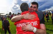 13 October 2019; Ballygunner goalkeeper Stephen O'Keeffe celebrates with Ballygunner joint manager Darragh O'Sullivan after Waterford County Senior Club Hurling Championship Final match between Ballygunner and De La Salle at Walsh Park in Waterford. Photo by Piaras Ó Mídheach/Sportsfile