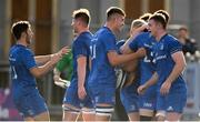 13 October 2019; Leinster A players celebrate a try by Paddy Patterson during the Celtic Cup Final match between Leinster A and Ulster A at Energia Park in Donnybrook, Dublin. Photo by Ramsey Cardy/Sportsfile