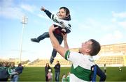 13 October 2019; Kieran Lillis of Portlaoise celebrates with his nephew Daniel O'Connor, age 2, following the Laois County Senior Club Football Championship Final match between Portlaoise and Killeshin at O’Moore Park in Portlaoise, Laois. Photo by David Fitzgerald/Sportsfile