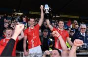 13 October 2019; Joint captains Niall Carty, left, and Ronan Daly of Padraig Pearses lift the cup following the Roscommon County Senior Club Football Championship Final match between Padraig Pearses and Roscommon Gaels at Dr Hyde Park in Roscommon. Photo by Sam Barnes/Sportsfile