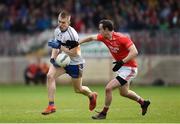 13 October 2019; Ben McDonnell of Errigal Ciaran in action against Gavan McCarron of Trillick during the Tyrone County Senior Club Football Championship Final match between Errigal Ciaran and Trillick at Healy Park in Omagh, Tyrone. Photo by Oliver McVeigh/Sportsfile