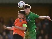 13 October 2019; Sean McManus of Bohemians in action against Neil Shea of Kerry during the SSE Airtricity League - U17 Mark Farren Cup Final match between Kerry and Bohemians at Mounthawk Park in Tralee, Kerry. Photo by Harry Murphy/Sportsfile