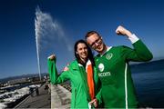 14 October 2019; Republic of Ireland supporters, Helen and David Dunne in Geneva ahead of their side's UEFA EURO2020 Qualifier against Switzerland. Photo by Stephen McCarthy/Sportsfile
