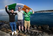 14 October 2019; Republic of Ireland supporters, from left, Paddy McGarry, Brian Murphy and Shane Gill from Longford in Geneva ahead of their side's UEFA EURO2020 Qualifier against Switzerland. Photo by Stephen McCarthy/Sportsfile