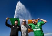 14 October 2019; Republic of Ireland supporters, from left, Paddy McGarry, Bryan Murphy and Shane Gill from Longford in Geneva ahead of their side's UEFA EURO2020 Qualifier against Switzerland. Photo by Stephen McCarthy/Sportsfile