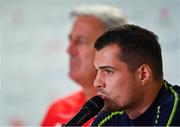 14 October 2019; Granit Xhaka during a Switzerland press conference at Stade de Genève in Geneva, Switzerland. Photo by Seb Daly/Sportsfile