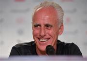 14 October 2019; Republic of Ireland manager Mick McCarthy during a Republic of Ireland press conference at Stade de Genève in Geneva, Switzerland. Photo by Seb Daly/Sportsfile