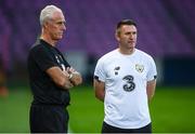 14 October 2019; Republic of Ireland manager Mick McCarthy, left, and assistant coach Robbie Keane during a Republic of Ireland training session at Stade de Genève in Geneva, Switzerland. Photo by Stephen McCarthy/Sportsfile