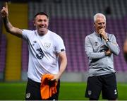 14 October 2019; Republic of Ireland manager Mick McCarthy and assistant coach Robbie Keane during a Republic of Ireland training session at Stade de Genève in Geneva, Switzerland. Photo by Stephen McCarthy/Sportsfile