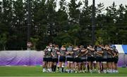 15 October 2019; The Ireland team huddle during squad training in Arcs Urayasu Park in Urayasu, Aichi, Japan. Photo by Brendan Moran/Sportsfile