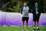 15 October 2019; IRFU Performance Director David Nucifora, left, and head coach Joe Schmidt during Ireland Rugby squad training in Arcs Urayasu Park in Urayasu, Aichi, Japan. Photo by Brendan Moran/Sportsfile