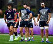 15 October 2019; Robbie Henshaw, centre, with Conor Murray, left, and Iain Henderson during Ireland Rugby squad training in Arcs Urayasu Park in Urayasu, Aichi, Japan. Photo by Brendan Moran/Sportsfile