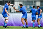 15 October 2019; Kieran Read, left, and Codie Taylor during a New Zealand All Blacks squad training session at Tatsuminomori Seaside Park in Tokyo, Japan. Photo by Brendan Moran/Sportsfile