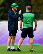 15 October 2019; Head coach Joe Schmidt, left, with kicking coach Richie Murphy during Ireland Rugby squad training in Arcs Urayasu Park in Urayasu, Aichi, Japan. Photo by Brendan Moran/Sportsfile