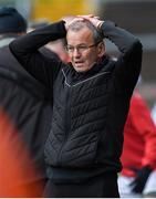 13 October 2019; Trillick assistant manager Liam Donnelly   during the Tyrone County Senior Club Football Championship Final match between Errigal Ciaran and Trillick at Healy Park in Omagh, Tyrone. Photo by Oliver McVeigh/Sportsfile