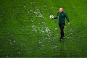 15 October 2019; Referee Szymon Marciniak inspects the pitch prior to the UEFA EURO2020 Qualifier match between Switzerland and Republic of Ireland at Stade de Genève in Geneva, Switzerland. Photo by Seb Daly/Sportsfile