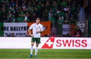 15 October 2019; James McClean of Republic of Ireland reacts after his side conceded their first goal during the UEFA EURO2020 Qualifier match between Switzerland and Republic of Ireland at Stade de Genève in Geneva, Switzerland. Photo by Stephen McCarthy/Sportsfile