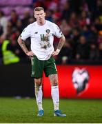 15 October 2019; James McClean of Republic of Ireland reacts during the UEFA EURO2020 Qualifier match between Switzerland and Republic of Ireland at Stade de Genève in Geneva, Switzerland. Photo by Stephen McCarthy/Sportsfile