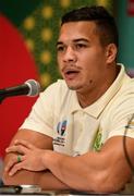 16 October 2019; Cheslin Kolbe during a South Africa press conference at the Keio Plaza Hotel Tokyo in Tokyo, Japan. Photo by Ramsey Cardy/Sportsfile