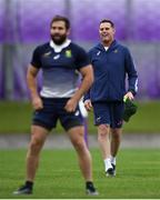 16 October 2019; Defence coach Jacques Nienaber during South Africa squad training at Fuchu Asahi Football Park in Tokyo, Japan. Photo by Ramsey Cardy/Sportsfile