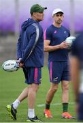 16 October 2019; Head coach Rassie Erasmus, left, and defence consultant Felix Jones during South Africa squad training at Fuchu Asahi Football Park in Tokyo, Japan. Photo by Ramsey Cardy/Sportsfile