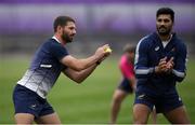 16 October 2019; Willie le Roux, left, and Damian de Allende during South Africa squad training at Fuchu Asahi Football Park in Tokyo, Japan. Photo by Ramsey Cardy/Sportsfile