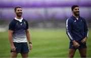 16 October 2019; Willie le Roux, left, and Damian de Allende during South Africa squad training at Fuchu Asahi Football Park in Tokyo, Japan. Photo by Ramsey Cardy/Sportsfile