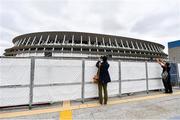 16 October 2019; A member of the media photographs the Tokyo Olympic Stadium, Tokyo 2020 Summer Olympic Games venue for the opening and closing ceremonies, football and athletics, during the Tokyo 2nd World Press Briefing venue tour ahead of the 2020 Tokyo Summer Olympic Games. The Tokyo 2020 Games of the XXXII Olympiad take place from Friday 24th July to Sunday 9th August 2020 in Tokyo, Japan, the second Summer Olympics Games to be held in Tokyo, the first being 1964. Photo by Brendan Moran/Sportsfile