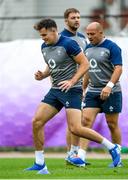 17 October 2019; Jacob Stockdale, left, Iain Henderson, centre, and Rory Best during Ireland Rugby squad training in Arcs Urayasu Park in Urayasu, Aichi, Japan. Photo by Ramsey Cardy/Sportsfile
