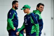 17 October 2019; Head coach Joe Schmidt, with defence coach Andy Farrell, left, and IRFU Performance Director David Nucifora during Ireland Rugby squad training in Arcs Urayasu Park in Urayasu, Aichi, Japan. Photo by Brendan Moran/Sportsfile